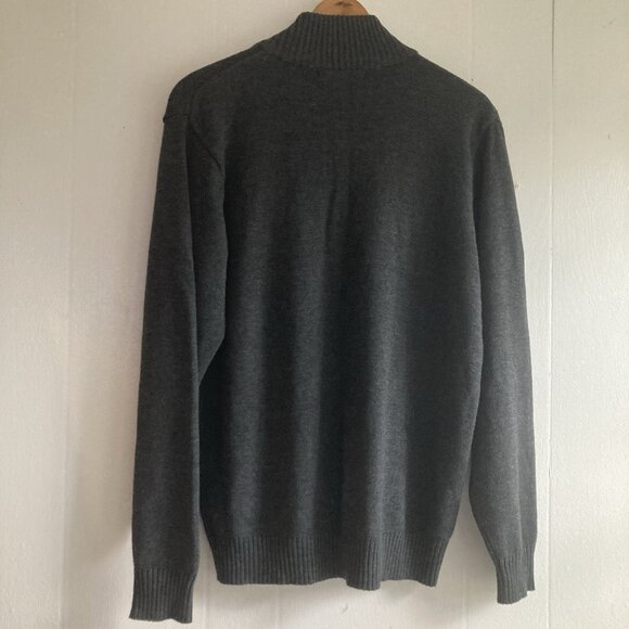 US Polo Association Knit Sweater Turtleneck 1/4 Zip Cotton Blend Gray Sz L - Picture 4 of 8